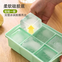 Food Grade Large Ice Cube Mold 8-Cavity Silicone Ice Tray Square Ice Maker for Home Baby Food