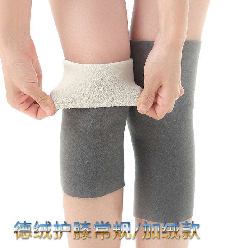 Thermal Velvet Knee Warmers for Men and Women, Joint Support for Cold Weather, Cycling, and Elderly