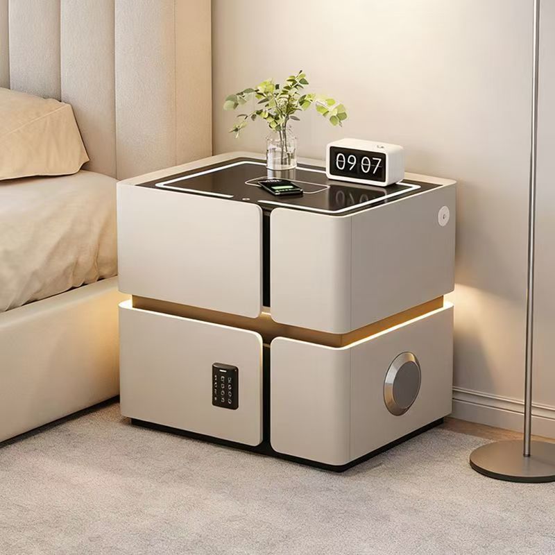 Floating Smart Nightstand with Lock, Modern Luxury Bedside Table for Bedroom, No Assembly Required