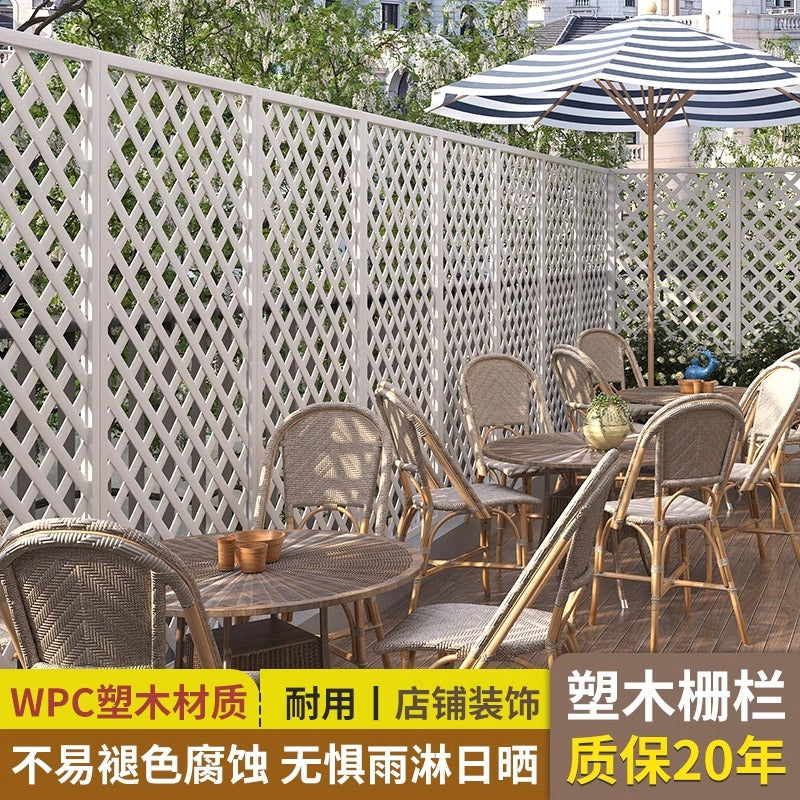 Outdoor Wood Plastic Composite Garden Fence Trellis for Climbing Plants, White Anti-Corrosion Privacy Screen for Balcony Patio