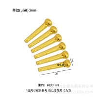 Acoustic Guitar Brass Bridge Pins Set for Folk Guitars