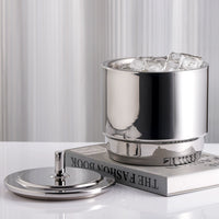 304 Stainless Steel Double-Layer Insulated Ice Bucket with Lid for Home Bar
