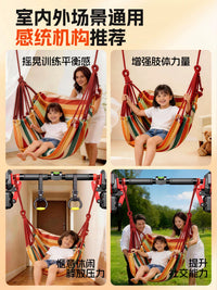 Doorway Pull-Up Bar with Swing and Hammock for Kids and Adults, No-Drill Installation
