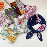 70cm Pleated Square Scarf for Men and Women, Necktie and Decorative Accessory for All Seasons
