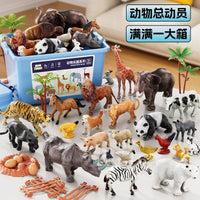 Snain Kids Animal Figure Playset Mini Zoo World Figurines for Boys and Girls