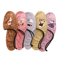 Coral Fleece Cartoon Embroidered Hair Drying Cap for Adults and Students, Soft, Absorbent, Quick-Dry Turban Towel