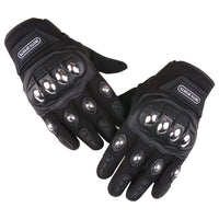 Motorcycle Cycling Full Finger Gloves with Breathable Anti-Slip Palm and Stainless Steel Protection