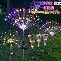 Solar LED Dandelion Firework Garden Stake Lights Outdoor Waterproof Copper Wire Fairy String Lights
