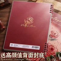 Floral B5/A5 Refillable Notebook with Detachable Pages, Thickened Blank/Grid/Word Paper