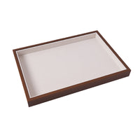 Walnut Grain Jewelry Display Tray with Lid, Ring Earring Storage Organizer for Retail and Home