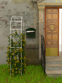 Half-Arch Garden Trellis for Climbing Plants, Wall-Mounted Metal Arched Pergola for Outdoor Indoor Patio
