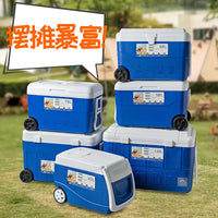 Portable Insulated Cooler with Wheels for Camping Picnics and Outdoor Events