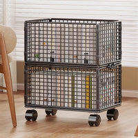 Foldable Rolling Under-Desk Bookshelf Storage Cart for Home Office and Students