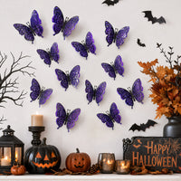 Halloween Purple Butterfly Wall Decals for Festive Home Decor