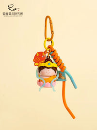 Dunhuang Lotus Buddha Figurine Keychain PVC Pendant for Bags and Gifts