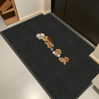 Cartoon Crystal Velvet Entrance Mat Dust Removal Non-Slip Floor Mat for Home