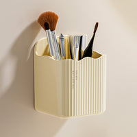 Wall-Mounted Toothbrush Toothpaste Comb Holder with Storage Box, No-Drill Bathroom Organizer