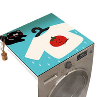 Cartoon Washing Machine Top Cover Mat with Diatomaceous Earth Absorption for Sun Protection and Appliance Surface Protection