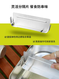 Outdoor Camping Square Stainless Steel Food Storage Container with Folding Handle, Airtight, Heatable, Freezable, Divided Lunch Box