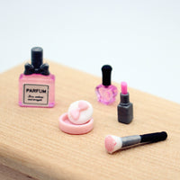 Dollhouse Miniature Makeup Set for OB11 Dolls - Lipstick, Perfume, Powder, Brushes
