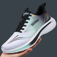Men's Summer Ice Silk Mesh Breathable Running Shoes Lightweight Shock-Absorbing EVA Lace-Up Sneakers