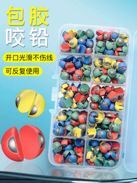 Coated Split Shot Fishing Weights for Line Protection, Jigging, and Raft Fishing