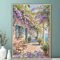 Healing Spring Floral Alley Wooden Jigsaw Puzzle for Adults