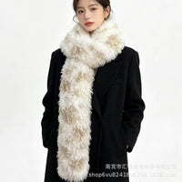 Faux Lambswool Tie-Dye Printed Scarf Shawl for Autumn/Winter