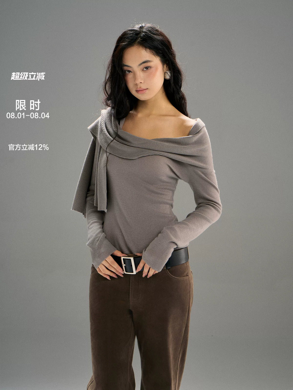 PynkiSwear Women's Slim Fit Turtleneck Scarf Sweater Long Sleeve Knitted Top