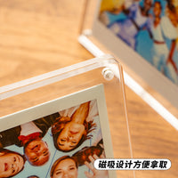 Magnetic Acrylic Photo Frame for Instax Mini and Small Cards, Desktop Display