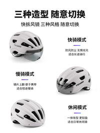 Captain Tass Bicycle Helmet with Photochromic Goggles for Men and Women, Breathable Mountain Road Cycling Helmet