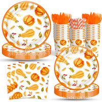 Pumpkin Thanksgiving Harvest Party Tableware Set