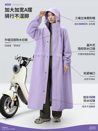 Women's Full Body Electric Scooter Raincoat with Extended Zipper and Backpack Compatibility