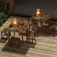 Multi-functional Portable Outdoor Picnic Table for Home Living Room - Round and Square Options