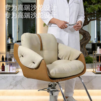 Modern Small Salon Hair Cutting Chair with Stainless Steel Base, Comfortable for Barbershop and Beauty Parlor