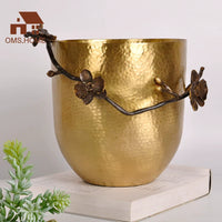 American Style Pure Brass Handmade Vase Ice Bucket for Living Room Decor