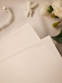 Echoes French Vintage Embossed Greeting Card for Weddings, Thank You, Blessings, and Invitations