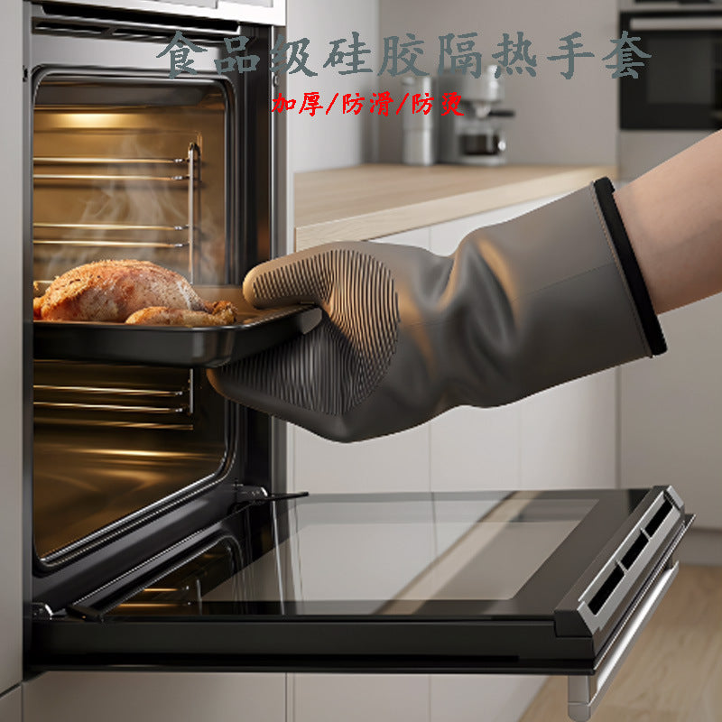 Food-Grade Silicone Heat Resistant Oven Mitts for Baking and Cooking