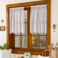 Modern Minimalist American European Style Rod Pocket Sheer Short Curtain for Kitchen and Small Windows