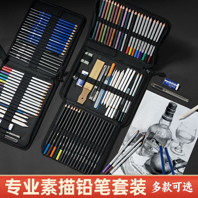Professional Sketching Pencil Set for Artists and Beginners, Charcoal and Colored Pencils for Drawing and Sketching