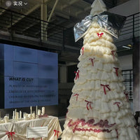 Chunky Knit Christmas Tree Floor Ornament for Storefront & Mall Display