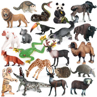 Realistic Animal Figurines: Lion, Tiger, Giraffe, Elephant, Rhino, Cheetah, Wolf, Panda, Camel Models