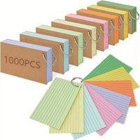 American Style Index Sticky Notes with Lined Pages, 110g Double-Sided Loose-Leaf Notebook with Ring Binder and Kraft Paper Cover