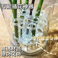 Transparent Floral Arranging Support Base for Vases - Orchid & Flower Stem Holder