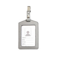 Genuine Leather ID Card Holder Vertical Badge Lanyard for Work Office School