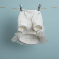 Waffle Knit Dog Princess Dress with Lace for Small Dogs