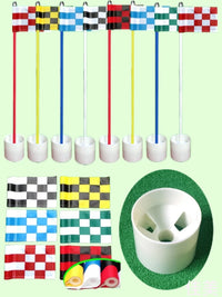 Golf Putting Green Flagstick Hole Cup Set with Colorful Flag for Practice