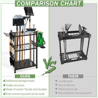 Multi-Layer Garden Tool Storage Rack Garage Cleaning Supplies Organizer Shovel Support Stand