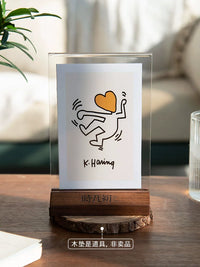Solid Wood Acrylic Photo Frame Double-Sided Transparent Display for 6-inch, 8-inch, A4 Photos