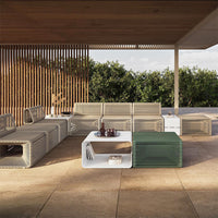 Outdoor Wicker Patio Sofa Set with Coffee Table for Garden Villa Balcony